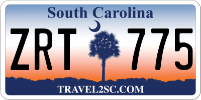 SC license plate ZRT775