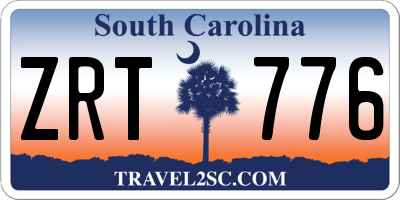 SC license plate ZRT776