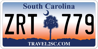 SC license plate ZRT779