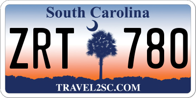 SC license plate ZRT780