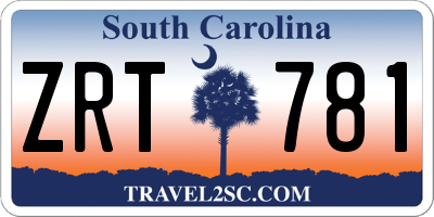SC license plate ZRT781