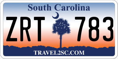 SC license plate ZRT783
