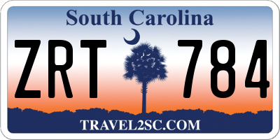 SC license plate ZRT784