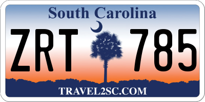 SC license plate ZRT785