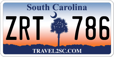 SC license plate ZRT786