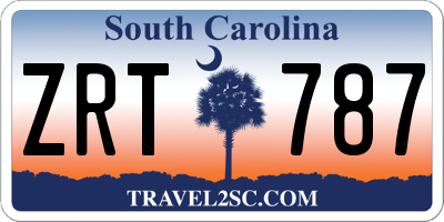 SC license plate ZRT787