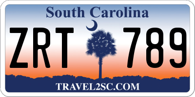 SC license plate ZRT789