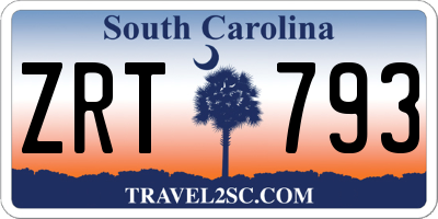 SC license plate ZRT793