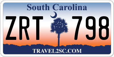 SC license plate ZRT798