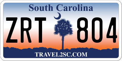 SC license plate ZRT804