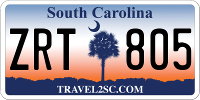 SC license plate ZRT805