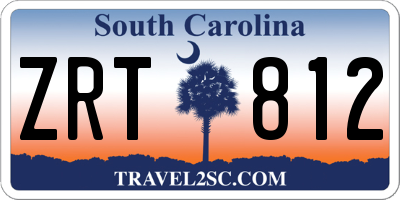 SC license plate ZRT812