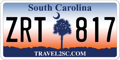 SC license plate ZRT817
