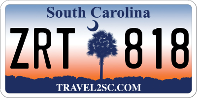 SC license plate ZRT818