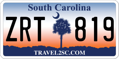 SC license plate ZRT819