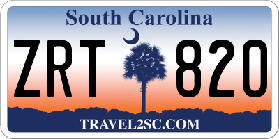 SC license plate ZRT820