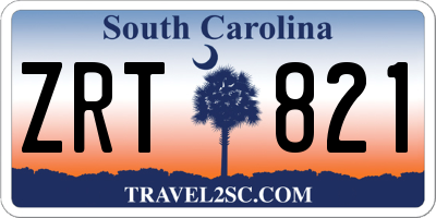 SC license plate ZRT821