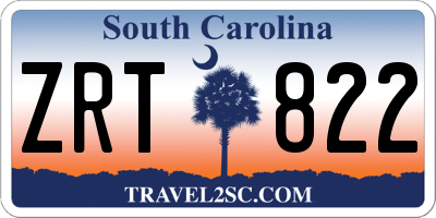 SC license plate ZRT822