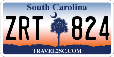 SC license plate ZRT824