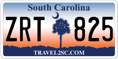 SC license plate ZRT825