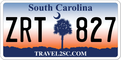 SC license plate ZRT827