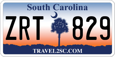 SC license plate ZRT829