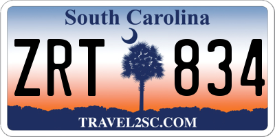 SC license plate ZRT834