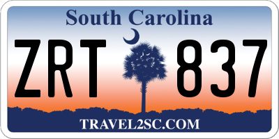 SC license plate ZRT837