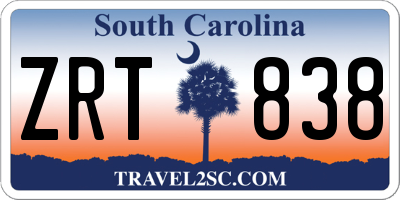SC license plate ZRT838