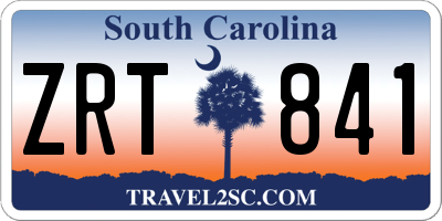 SC license plate ZRT841