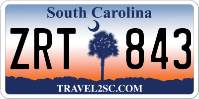 SC license plate ZRT843