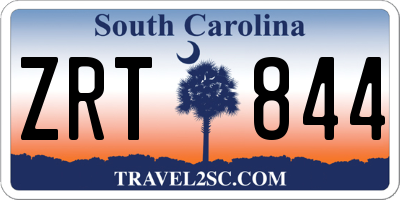 SC license plate ZRT844