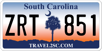 SC license plate ZRT851