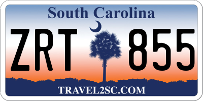 SC license plate ZRT855