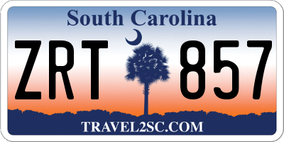 SC license plate ZRT857
