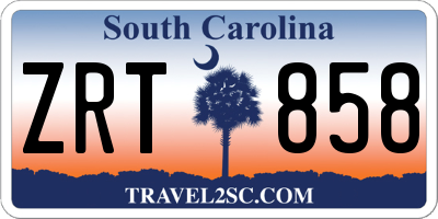 SC license plate ZRT858