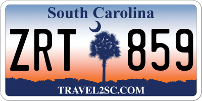 SC license plate ZRT859