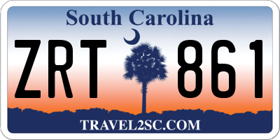 SC license plate ZRT861