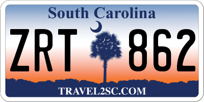 SC license plate ZRT862