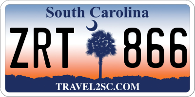 SC license plate ZRT866