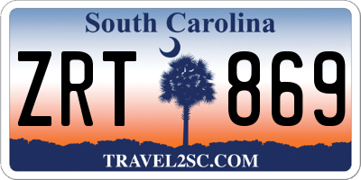 SC license plate ZRT869