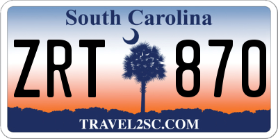 SC license plate ZRT870