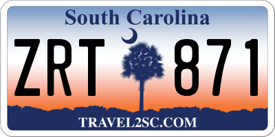 SC license plate ZRT871