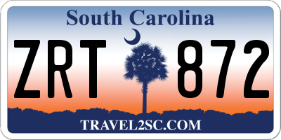 SC license plate ZRT872