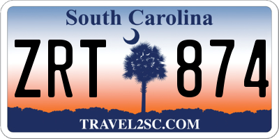 SC license plate ZRT874