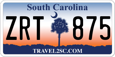 SC license plate ZRT875