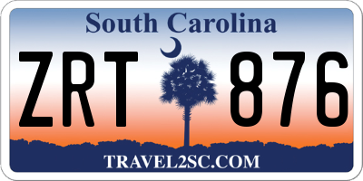 SC license plate ZRT876