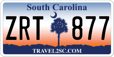 SC license plate ZRT877