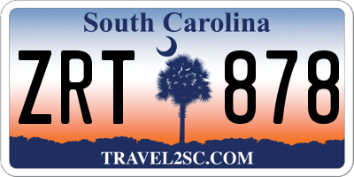 SC license plate ZRT878