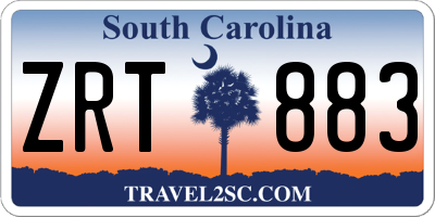 SC license plate ZRT883